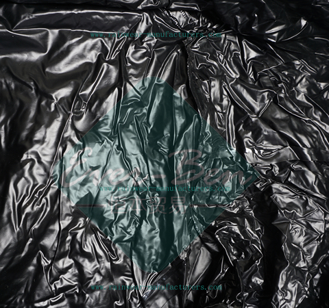 black pvc raincoat inside